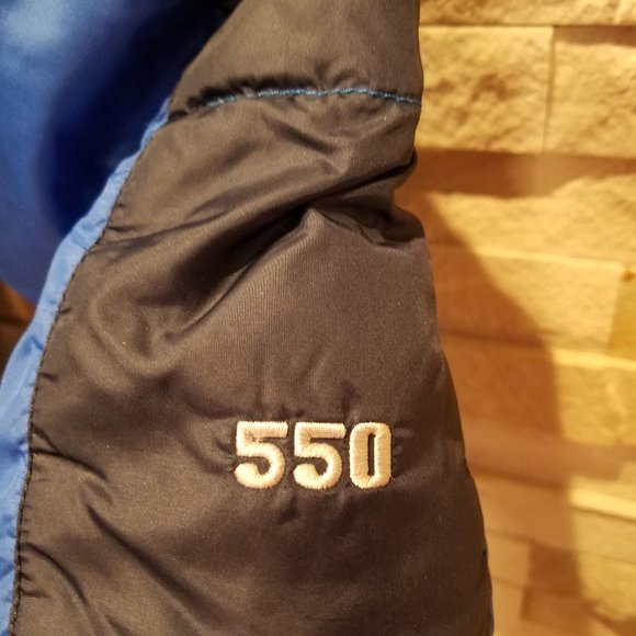North Face Mens Small Blue Puffer Jacket Goose Down Winter Heavy Coat Ski Black - Picture 4 of 5